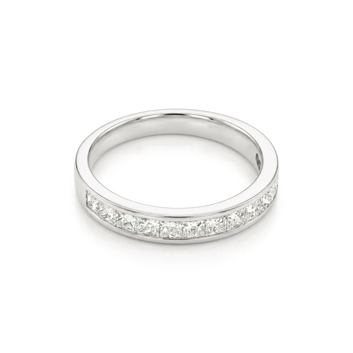 Princess-Cut Diamond Channel-Set Wedding Band View 8