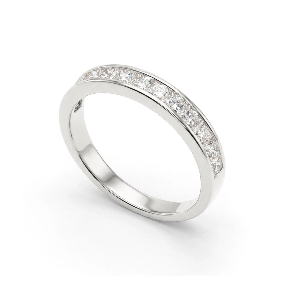 Princess-Cut Diamond Channel-Set Wedding Band View 10