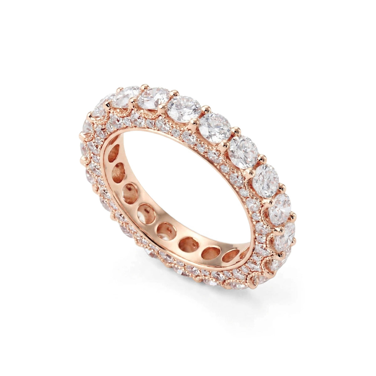 Round Brilliant Cut Diamond Shared-Prong Eternity  View 4