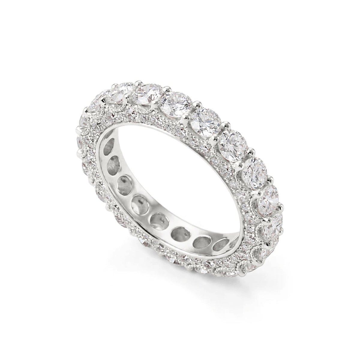 Round Brilliant Cut Diamond Shared-Prong Eternity  View 6