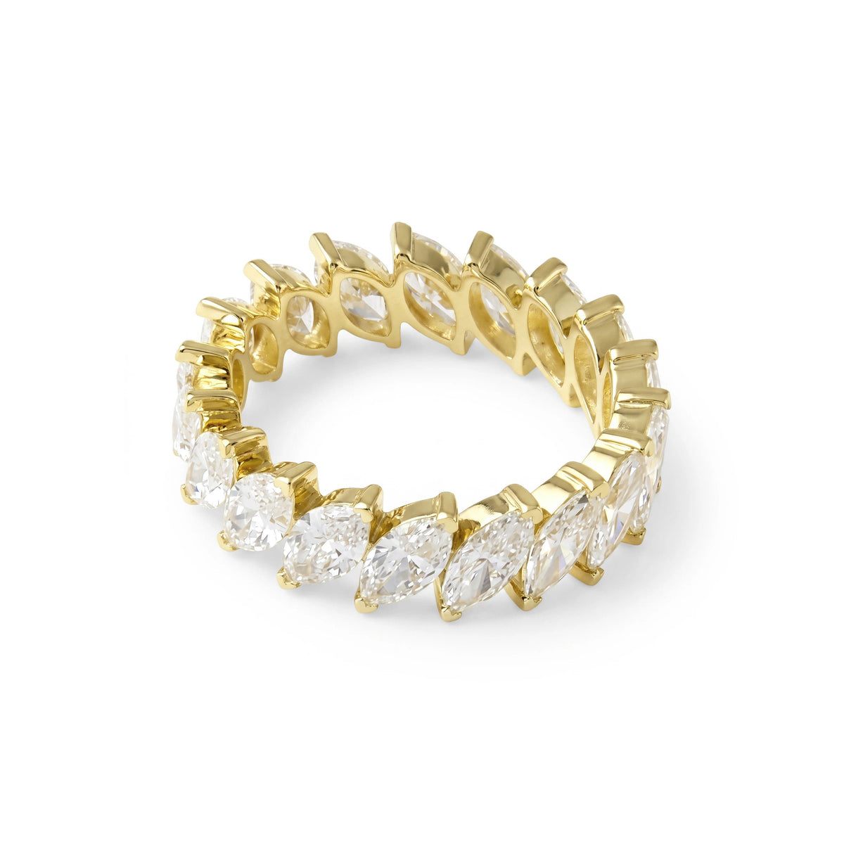 Slanted Marquise-Cut Diamond Shared-Prong Eternity View 10