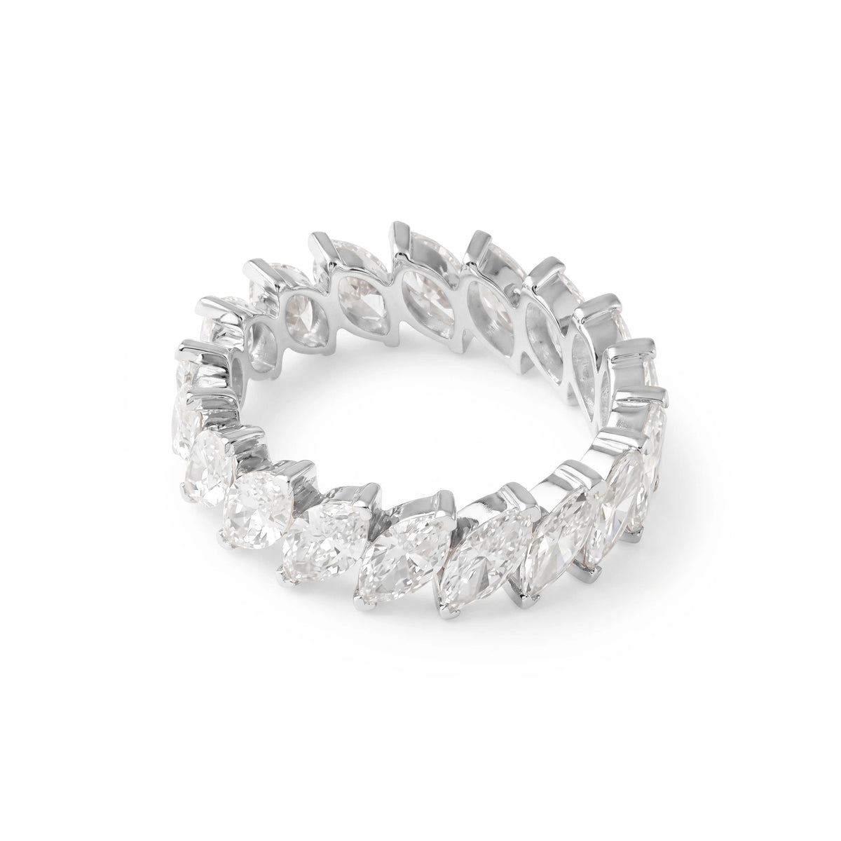 Slanted Marquise-Cut Diamond Shared-Prong Eternity View 4
