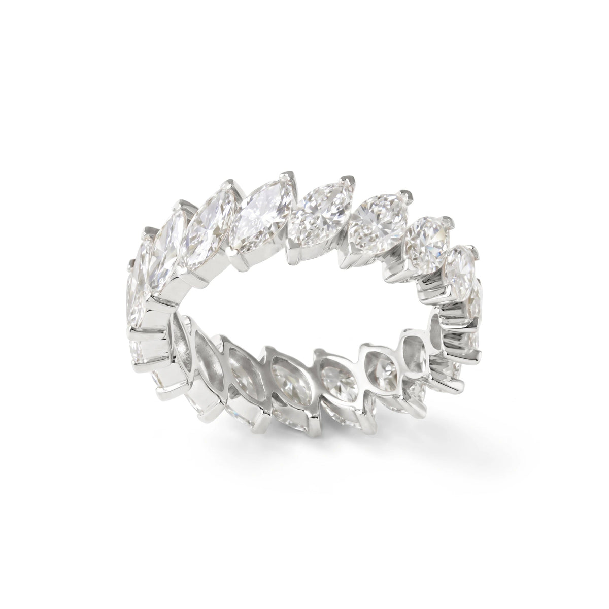 Slanted Marquise-Cut Diamond Shared-Prong Eternity View 5