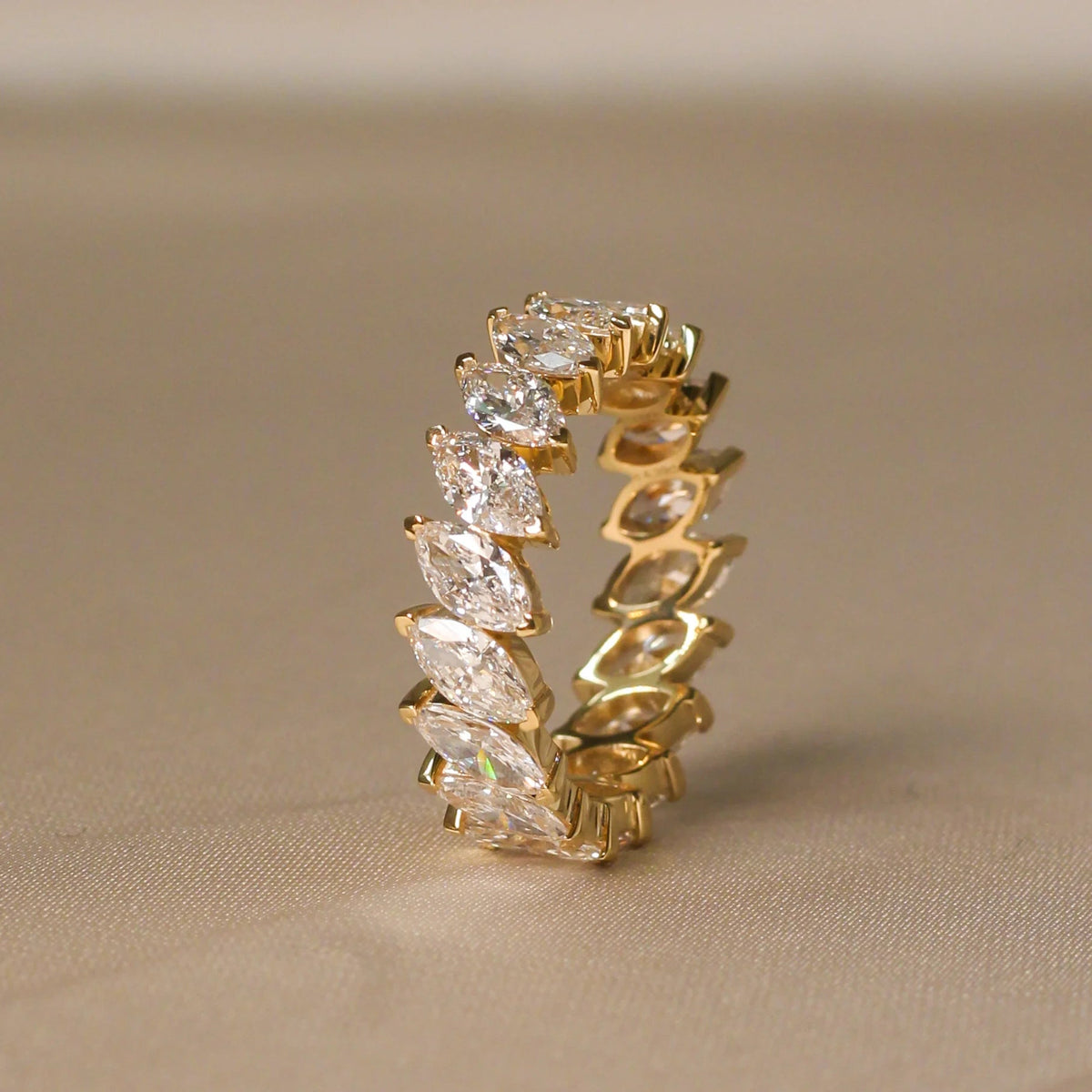 Slanted Marquise-Cut Diamond Shared-Prong Eternity View 11