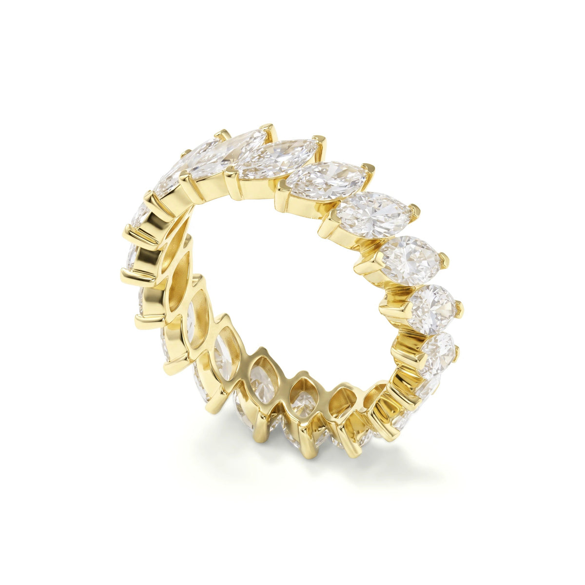 Slanted Marquise-Cut Diamond Shared-Prong Eternity View 9