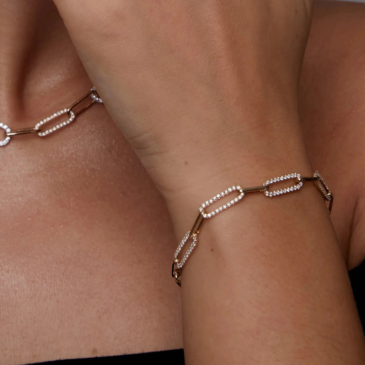 The Luminary Diamond Paperclip Link Bracelet View 2